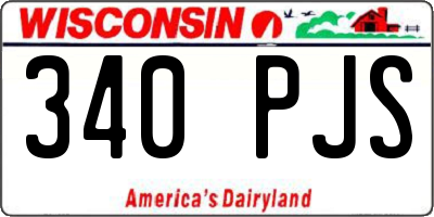 WI license plate 340PJS