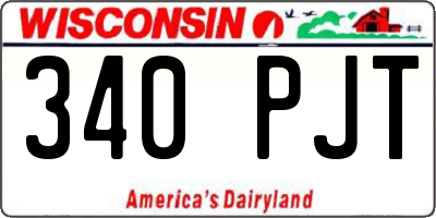 WI license plate 340PJT