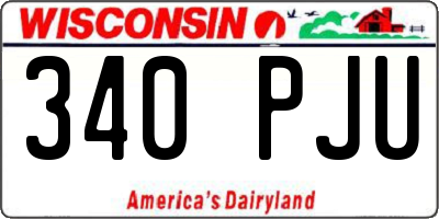 WI license plate 340PJU