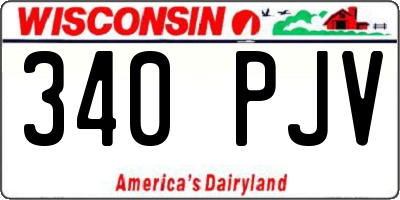 WI license plate 340PJV