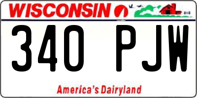 WI license plate 340PJW