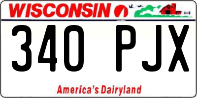 WI license plate 340PJX
