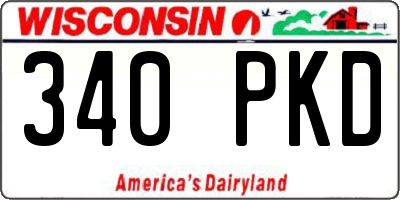 WI license plate 340PKD