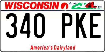 WI license plate 340PKE
