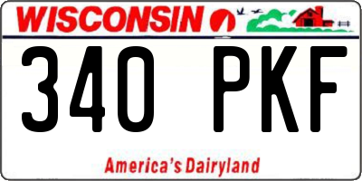 WI license plate 340PKF