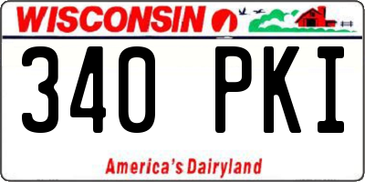 WI license plate 340PKI