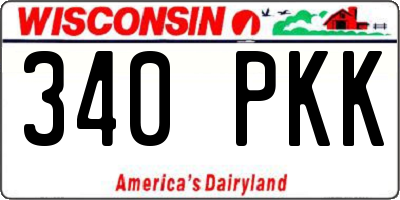 WI license plate 340PKK