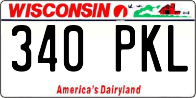 WI license plate 340PKL