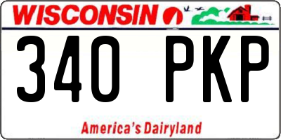 WI license plate 340PKP