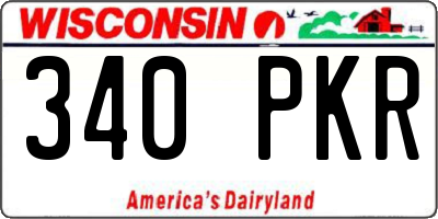 WI license plate 340PKR