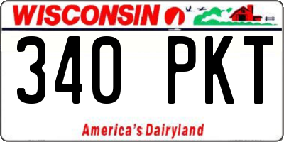 WI license plate 340PKT