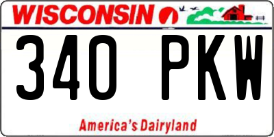 WI license plate 340PKW