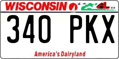 WI license plate 340PKX