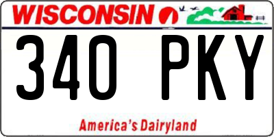 WI license plate 340PKY