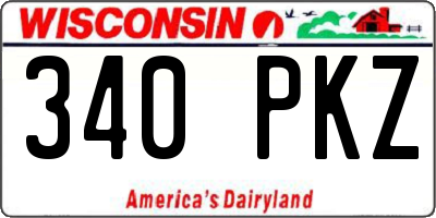 WI license plate 340PKZ