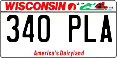 WI license plate 340PLA