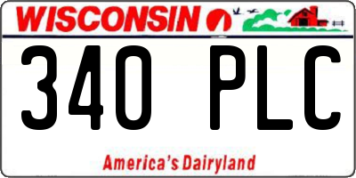 WI license plate 340PLC