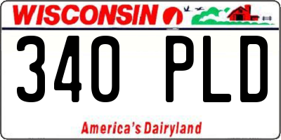 WI license plate 340PLD