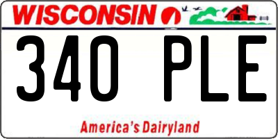 WI license plate 340PLE