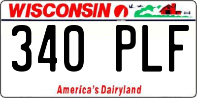 WI license plate 340PLF
