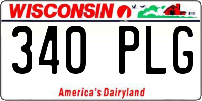 WI license plate 340PLG