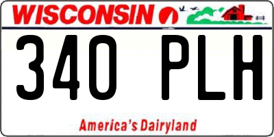 WI license plate 340PLH
