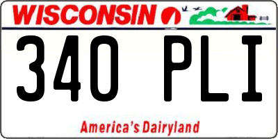 WI license plate 340PLI