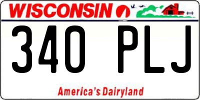 WI license plate 340PLJ