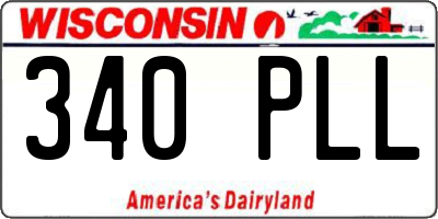 WI license plate 340PLL
