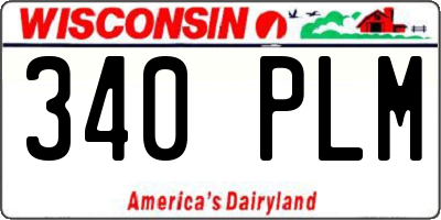 WI license plate 340PLM