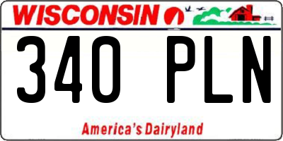 WI license plate 340PLN