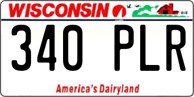 WI license plate 340PLR