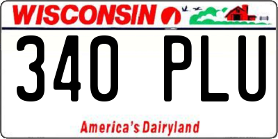 WI license plate 340PLU