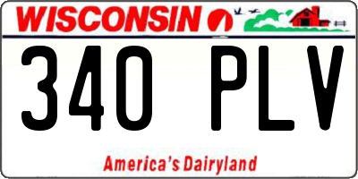 WI license plate 340PLV