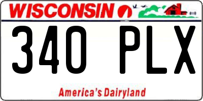 WI license plate 340PLX