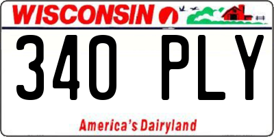 WI license plate 340PLY