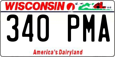 WI license plate 340PMA