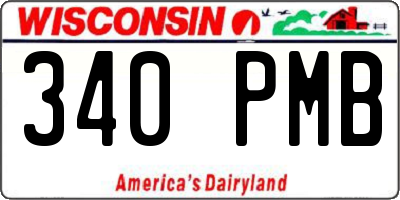 WI license plate 340PMB