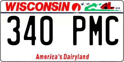 WI license plate 340PMC