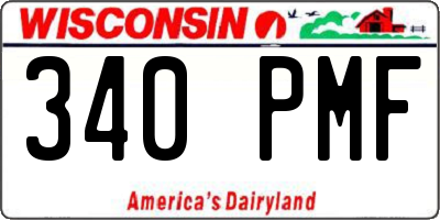 WI license plate 340PMF