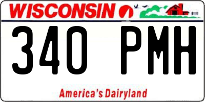 WI license plate 340PMH