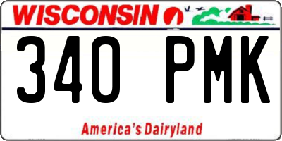 WI license plate 340PMK