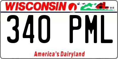 WI license plate 340PML