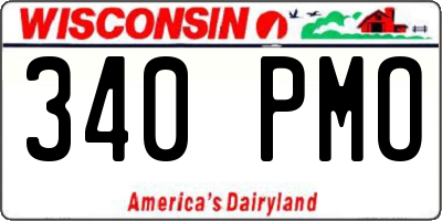 WI license plate 340PMO