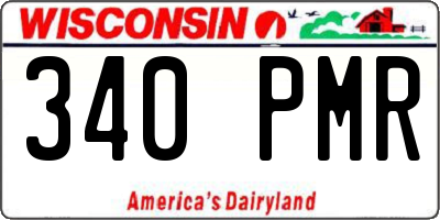 WI license plate 340PMR