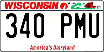 WI license plate 340PMU