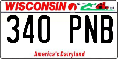 WI license plate 340PNB