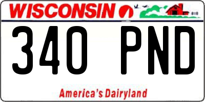 WI license plate 340PND