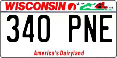 WI license plate 340PNE