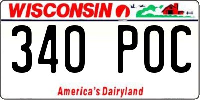WI license plate 340POC